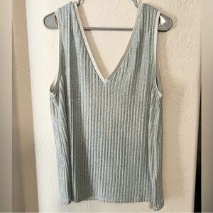 NWOT TED BAKER London Sleeveless Robinee Metallic Women’s Mint V-NECK- Size 4